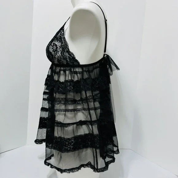 Victoria's Secret Sexy Ruffled Lace Lingerie Dress Mesh - Picture 3 of 11